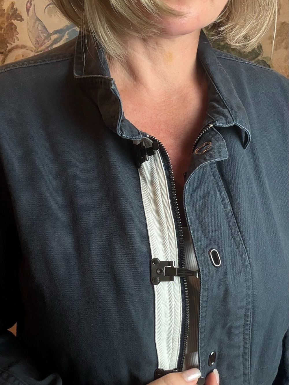 Vintage Y2K Dark Navy Cotton Utility Jacket -Lakegirl Women’s Casual Coat - Picture 7 of 13